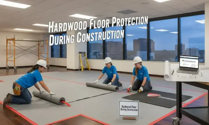 Different floor protection materials including plywood plastic and rosin paper