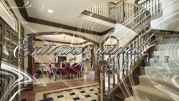 Elegant entryway with curved staircase and modern décor